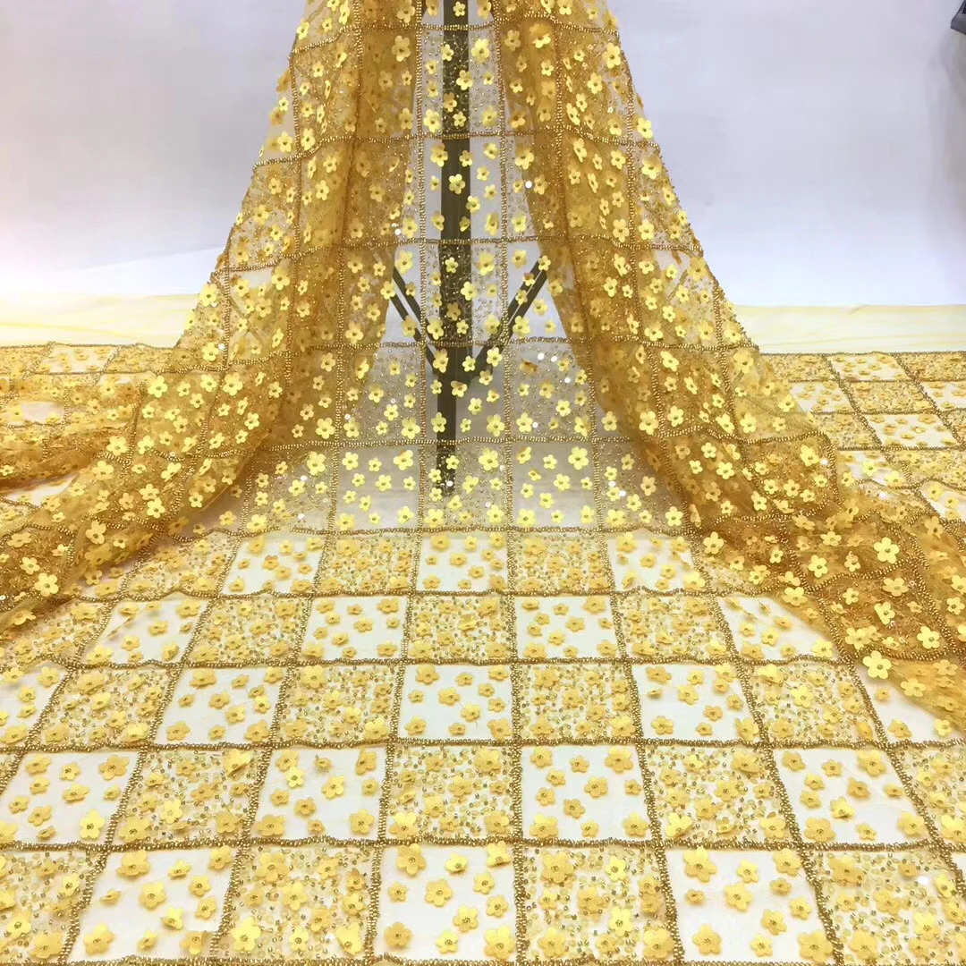 Африканска лейси плат Френски кабел лейси плат рокля 2022 високо качество на Нигерия 3D цвете лейси плат D3820 1