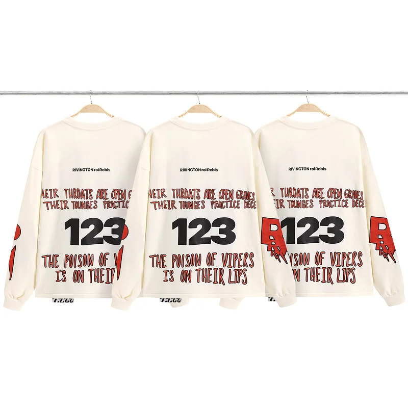 Хип-Хоп Змия RRR123 Тениска За Мъже и Жени е 1:1 Дрехи-високо качество RRR 123 Тениска с Дълъг Ръкав, Тениски 0