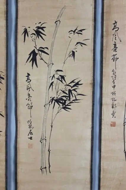 Китайски старинни колекция Диаграма Джън Баньцяо от бамбук мастило 0