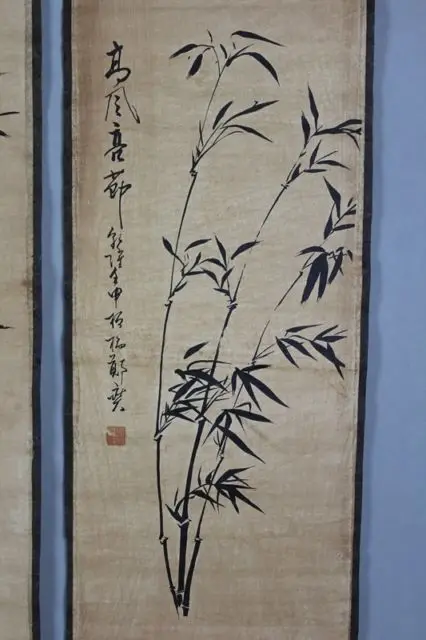 Китайски старинни колекция Диаграма Джън Баньцяо от бамбук мастило 1