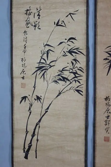 Китайски старинни колекция Диаграма Джън Баньцяо от бамбук мастило 2
