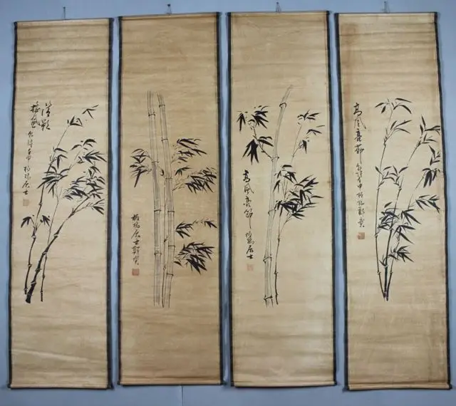 Китайски старинни колекция Диаграма Джън Баньцяо от бамбук мастило 3