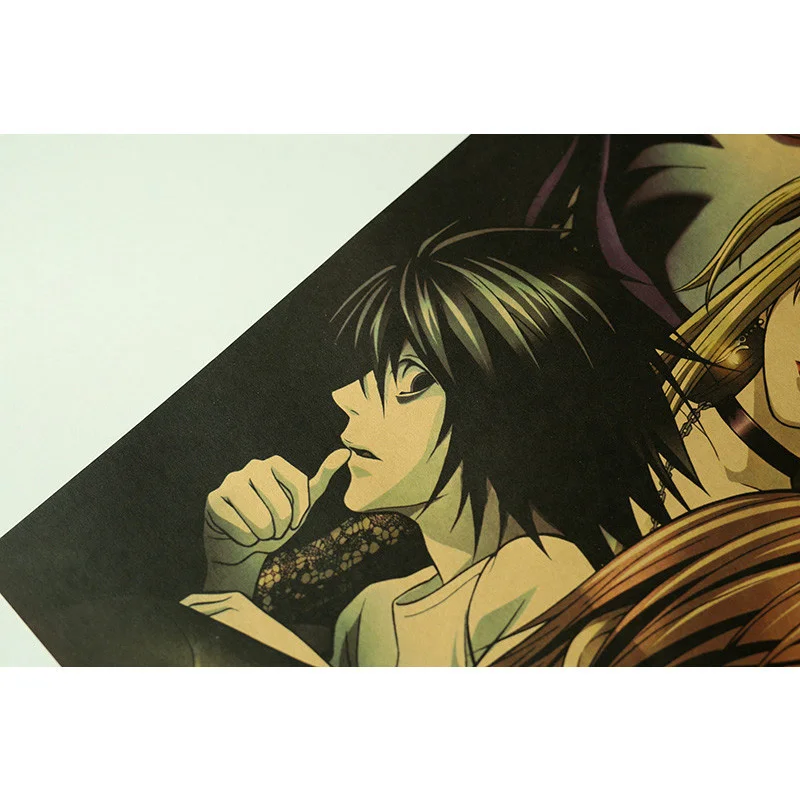 Японски Карикатура На Death Note Фигура Декор Живопис Начало Декор Аниме Плакат Ретро Крафт-Хартия Монтиране На Изкуството На Стикери За Стена 0