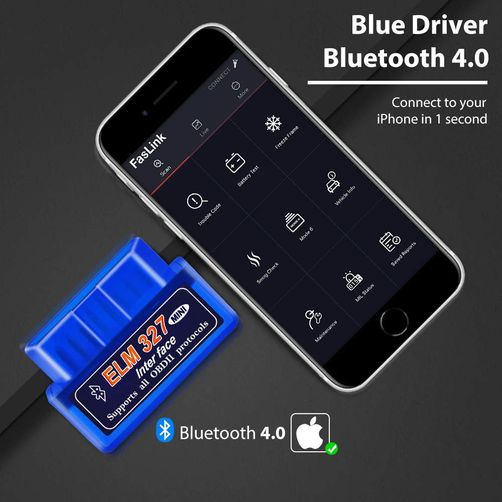 ELM327 V2.1 OBD2 Авто Диагностичен скенер Bluetooth 4.0 За Автоматично сканиране FasLink X за iPhone и Android ELM 327 OBD2 Безплатно обновяване 2