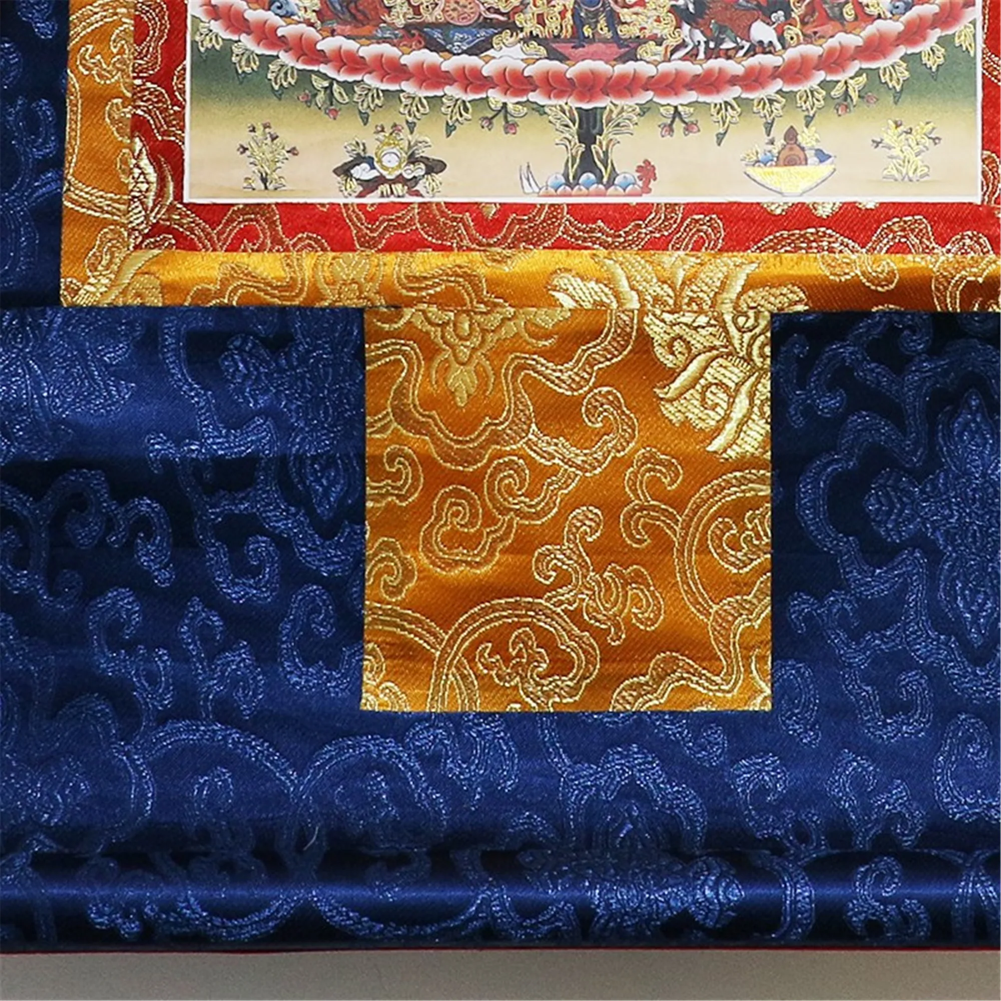 Гандханра Тибетския будизъм Портрет Тангки, Роден в Лотосе, Гуру Ринпоче, Тисненая Парчовая живопис, Тантра будистки подарък, Домашен декор 5