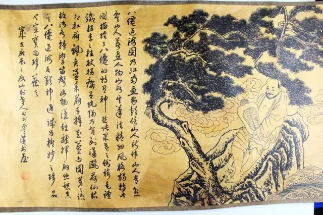Подаръци от колекцията на древната китайска калиграфия и живопис с декоративни стенописи - Осем Безсмъртни, които пресичат морето 1