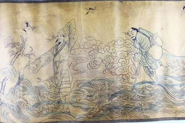 Подаръци от колекцията на древната китайска калиграфия и живопис с декоративни стенописи - Осем Безсмъртни, които пресичат морето 4