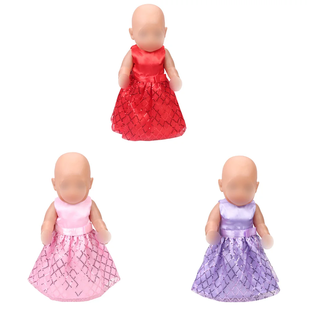 Облекло за кукли, вечерна рокля в различни стилове, подходящи за кукли-бебета 43 см и кукли-момичета от 18 инча, аксесоари за дрехи f396-f399 5