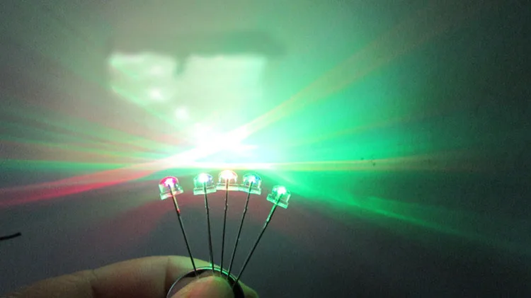 F5mm цветна Светкавица RGB лампа мъниста дълъг болт с 5 мм, червен, зелен син Допълваща светкавица Светоизлучающий Диод F5 LED 1000 бр. 1