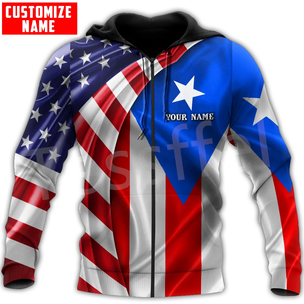 Tessffel най-Новият Флаг на Страната Пуерто Рико Taino Карибско Море Татуировка Harajuku Пуловер 3DPrint Мъжки/Женски Смешни Ежедневни Блузи X8 0