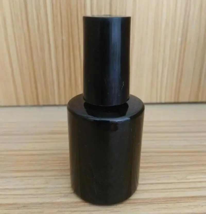 Продажба на едро на 10 мл Матово Черно Стъкло Кръгла Празна UV-Гел Празен Лак За Нокти Бутилка С Черна Капак на Винт LX1079 0