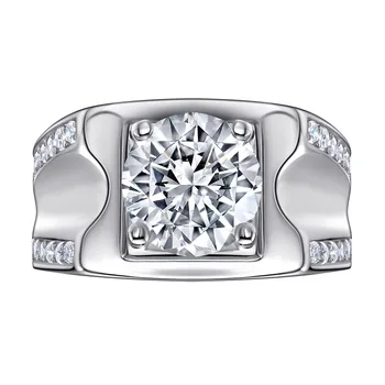 Нов моден тренд диамант S925 сребърна инкрустация 5A циркон мъжки прост пръстен