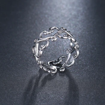 2017 NoEnName_Null Просто выдалбливаемое дизайнерски пръстен любовно пръстен оригинални сватбени декорации-евтина цена