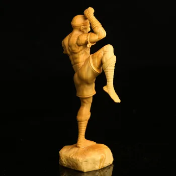 Сляп Монах Ли Син Играта Хора Дървена Статуя Декорация На Дома, Стенни Скулптура