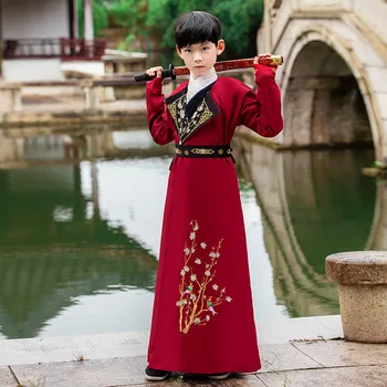 Китайски Традиционен костюм Ханьфу, на Древния Костюм на Династията Тан, Дрехи на един Млад Майстор на Китайски стил, бебешки дрехи за изпълнения на Сцената