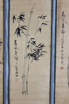 Китайски старинни колекция Диаграма Джън Баньцяо от бамбук мастило