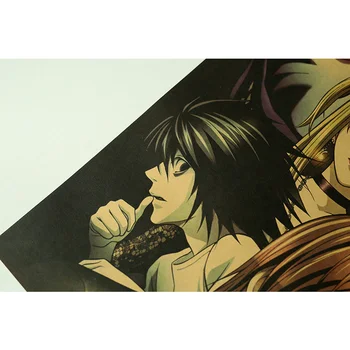 Японски Карикатура На Death Note Фигура Декор Живопис Начало Декор Аниме Плакат Ретро Крафт-Хартия Монтиране На Изкуството На Стикери За Стена