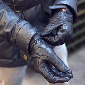 Висококачествени Мотоциклетни Ръкавици От Естествена козя кожа Кожа, Мъжки Ръкавици За Мотокрос MX ATV, Състезателни Дишащи Ръкавици С чувствителен на Допир Екран, Guantes Мото