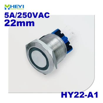Неръждаема околовръстен лампа HY22-A1 1NO 1NC незабавен/самостоятелно блокиране водоустойчива led с оттеглянето на