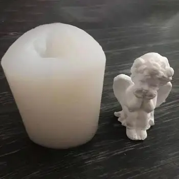 3D Ангел Свещ Мухъл Ръчно изработени Crystal Смола Ароматни Свещи Мухъл Притежателя САМ Силиконови Ароматерапия Гипсови Аксесоари За Направата на Свещи