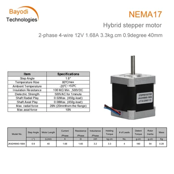 NEMA17 2-Фаза 4-Оловен Стъпков двигател Hybird 0,9 Градуса 3.3 kg.cm/33N.cm 1.68 A 2.8 На Гравиране Машина направи си САМ 3D Принтер с ЦПУ Комплект