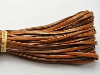 10 м кафяв плосък мека изкуствена кожа бижута кабел дантела 3х1мм
