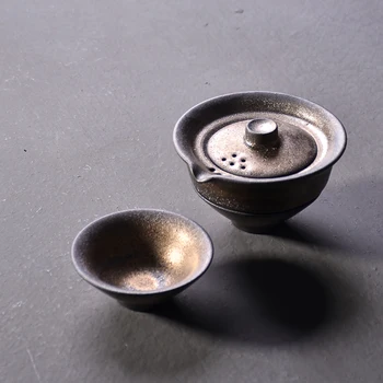 японски керамични чайници с 2 чаши, преносими пътни супени комплекти съдове за напитки