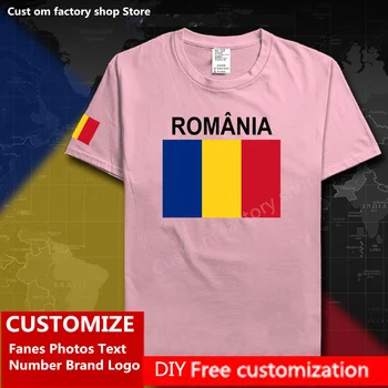 Румъния Румънски РУ тениска На Поръчка Джърси Фенове DIY Име Номер на ЛОГО на марката Висока Градинска Мода, Хип-Хоп Свободна Ежедневни тениска