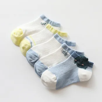 5 чифта Нови меки памучни чорапи за момчета и момичета с хубави анимационни модел, Детски чорапи за малки Момчета и Момичета, 4 вида, Стила, подходящ за 1-5 години