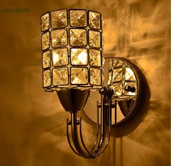 Стенен лампа нощна лампа за спални модерен минималистичен творчески топло led монтиран на стената лампа, хол преминаване стълбище кристален led лампа
