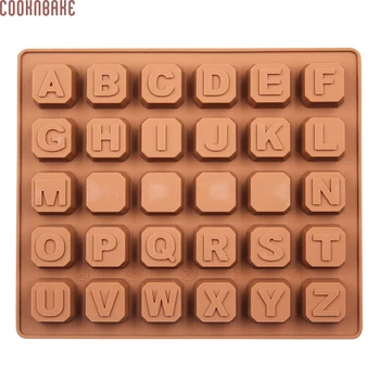 COOKNBAKE САМ Силиконова Форма за Украса на Тортата е от Шоколад, Кубчета Лед С писмото Пространствен Дизайн