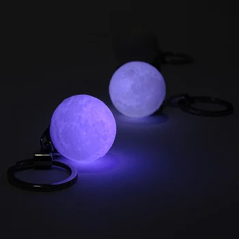 Преносим Ключодържател Декоративна Нощна Лампа 3D Печат Форма на Луна LED лека нощ на Лунна Светлина Ключодържател Украса