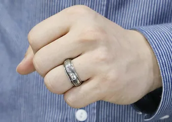 Национален стандарт 925 сребро модни бижута индивидуалност мъжки ретро тайландски сребърна шестизначная мантра управляемият пръстен